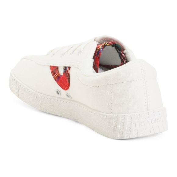 Tretorn Womens Nylite Sneakers with Plaid Detail - Picture 2 of 2
